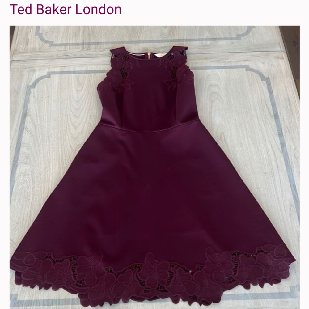 Ted Baker Plum Cut-Out A-Line Dress